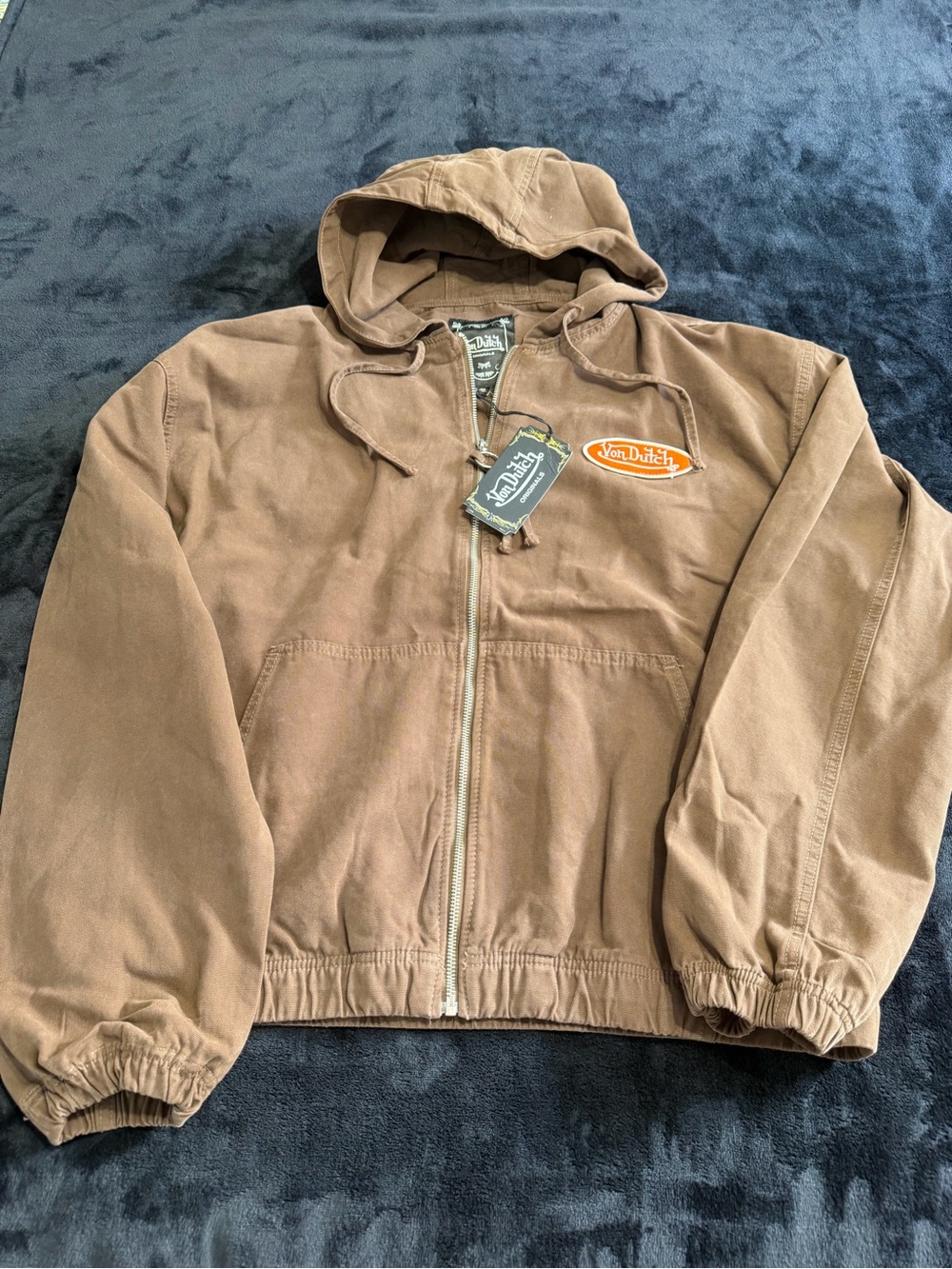 Von Dutch Men’s Brown Hooded Zip Jacket XL